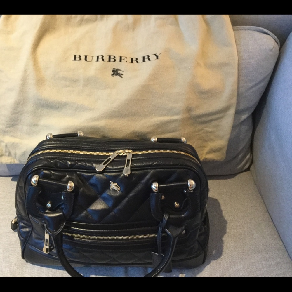 Authentic Burberry Black Leather Westbury Satchel